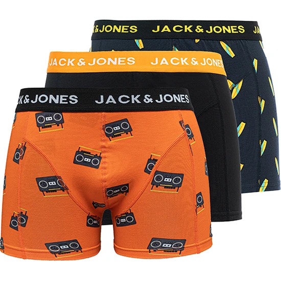 Jack & Jones Erkek 3'lü Karisik Boxer Paketi - Tom