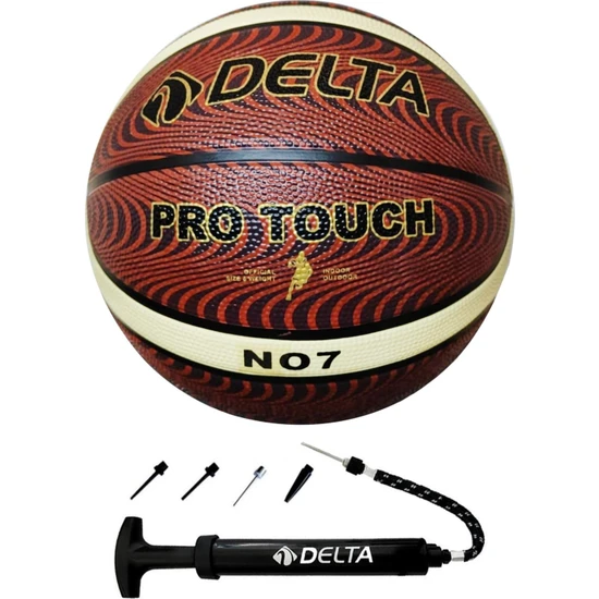 Delta Pro Touch 7 Numara Dura-Strong Deluxe Basketbol Topu + Çok Fonksiyonlu Top Pompası Ikili Set