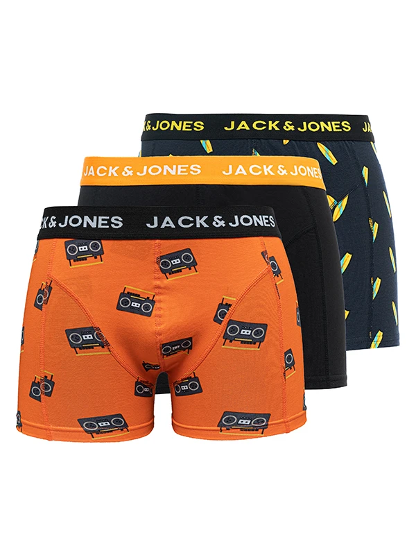 Jack & Jones Erkek 3'lü Karisik Boxer Paketi - Tom
