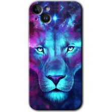 Gramaphone iPhone 14 Kılıf Hd Desen Baskılı Arka Kapak - Neon Lion