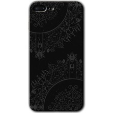 Gramaphone iPhone 7 Plus Kılıf Hd Desen Baskılı Arka Kapak + Kırılmaz Cam - Siyah Mandala