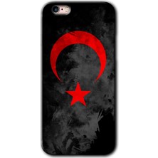 Gramaphone iPhone 6s Plus Kılıf Hd Desen Baskılı Arka Kapak + Kırılmaz Cam - Black Ayyıldız