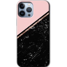 Gramaphone iPhone 13 Pro Kılıf Hd Desen Baskılı Arka Kapak + Esnek Nano Cam - Yarım Mermer