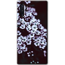 Gramaphone Galaxy Note 10 Plus Kılıf Hd Desen Baskılı Arka Kapak + Esnek Nano Cam - Beyaz Çiçek