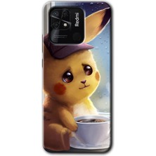 Redmi 10C Kılıf Hd Desen Baskılı Arka Kapak + Kırılmaz Cam - Üzgün Pikaçu