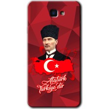 Galaxy J7 Prime Kılıf Hd Desen Baskılı Arka Kapak + Kırılmaz Cam - Atatürkiye