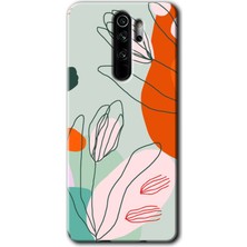 Gramaphone Redmi Note 8 Pro Kılıf Hd Desen Baskılı Arka Kapak + Esnek Nano Cam - Vektör Çiçekler