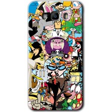 Gramaphone Galaxy J7 2016 Kılıf Hd Desen Baskılı Arka Kapak + Kırılmaz Cam - Süper Çizgi Kahramanlar