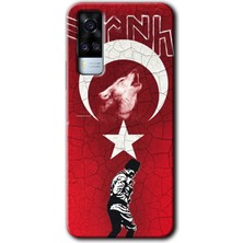 Gramaphone Vivo Y51 Kılıf Hd Desen Baskılı Arka Kapak + Esnek Nano Cam - Bozkurt Atam