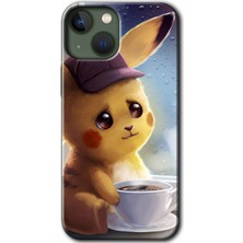 Gramaphone iPhone 13 Kılıf Hd Desen Baskılı Arka Kapak + Esnek Nano Cam - Üzgün Pikaçu