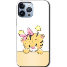 iPhone 13 Pro Kılıf Hd Desen Baskılı Arka Kapak + Kırılmaz Cam - Sevimli Kedi
