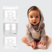 Kidspartim Şeffaf Kutu Bir Yazılı Harf Beyaz 25 cm