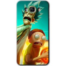 Gramaphone Galaxy J7 2016 Kılıf Hd Desen Baskılı Arka Kapak + Kırılmaz Cam - Rick Morty