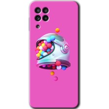 Gramaphone Galaxy M22 Kılıf Hd Desen Baskılı Arka Kapak + Esnek Nano Cam - Uzay Başlığı