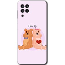 Gramaphone Galaxy M22 Kılıf Hd Desen Baskılı Arka Kapak + Kırılmaz Cam - Sevgili Ayıcık