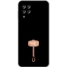 Galaxy M22 Kılıf Hd Desen Baskılı Arka Kapak + Kırılmaz Cam - Thor Çekiç