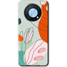Huawei Nova Y90 Kılıf Hd Desen Baskılı Arka Kapak + Kırılmaz Cam - Vektör Çiçekler