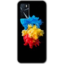 Oppo A16 Kılıf Hd Desen Baskılı Arka Kapak + Kırılmaz Cam - Black 1