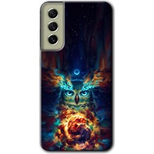 Galaxy S21 Fe Kılıf Hd Desen Baskılı Arka Kapak + Kırılmaz Cam - Ballı Baykuş