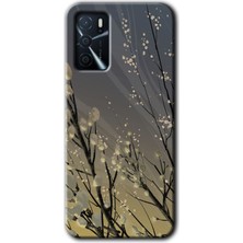 Gramaphone Oppo A16 Kılıf Hd Desen Baskılı Arka Kapak + Kırılmaz Cam - Branches Flowers