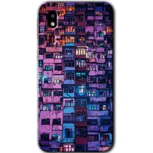 Gramaphone Galaxy A2 Core Kılıf Hd Desen Baskılı Arka Kapak + Kırılmaz Cam - Şehir Görünümü