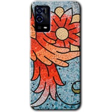 Oppo A55 Kılıf Hd Desen Baskılı Arka Kapak - Mozaik Çiçek