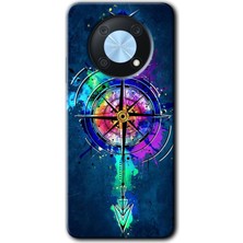 Huawei Nova Y90 Kılıf Hd Desen Baskılı Arka Kapak + Kırılmaz Cam - Gizemli Pusula