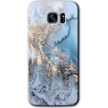 Galaxy S7 Edge Kılıf Hd Desen Baskılı Arka Kapak - Eski Mermer