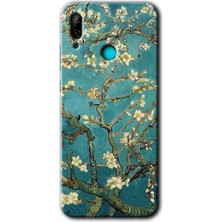 Gramaphone Huawei P Smart 2019 Kılıf Hd Desen Baskılı Arka Kapak + Kırılmaz Cam - Almond Blossom