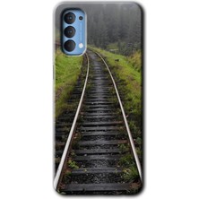 Gramaphone Oppo Reno 4 Kılıf Hd Desen Baskılı Arka Kapak + Esnek Nano Cam - Tren Yolu