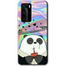 Gramaphone Huawei P40 Pro Kılıf Hd Desen Baskılı Arka Kapak + Kırılmaz Cam - Milkshake Panda