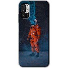 Gramaphone Poco M3 Pro Kılıf Hd Desen Baskılı Arka Kapak + Kırılmaz Cam - Smoke Astronot