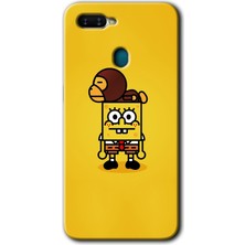 Gramaphone Oppo Ax7 Kılıf Hd Desen Baskılı Arka Kapak + Esnek Nano Cam - Sünger Bob