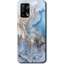 Gramaphone Oppo A74 Kılıf Hd Desen Baskılı Arka Kapak + Esnek Nano Cam - Eski Mermer