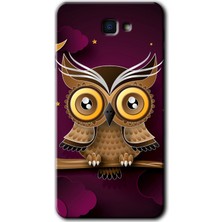 Gramaphone Galaxy J7 Prime 2 Kılıf Hd Desen Baskılı Arka Kapak + Kırılmaz Cam - Owl Bird Branch