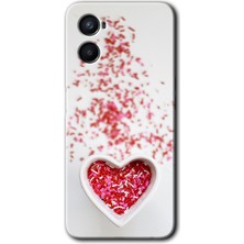 Gramaphone Oppo Reno 3 Kılıf Hd Desen Baskılı Arka Kapak + Esnek Nano Cam - Kalpli Şekerleme