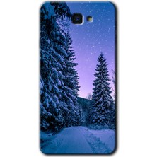 Gramaphone Galaxy J7 Prime 2 Kılıf Hd Desen Baskılı Arka Kapak + Kırılmaz Cam - Kış Manzarası