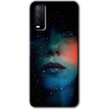 Gramaphone Vivo Y11S Kılıf Hd Desen Baskılı Arka Kapak + Kırılmaz Cam - Karanlık Kadın