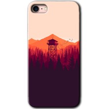 Gramaphone Apple iPhone 8 Kılıf Hd Desen Baskılı Arka Kapak + Esnek Nano Cam - Gözlem Kulesi