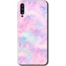 Gramaphone Galaxy A70S Kılıf Hd Desen Baskılı Arka Kapak + Kırılmaz Cam - Pembe-Duman