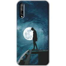 Huawei Y8P Kılıf Hd Desen Baskılı Arka Kapak - Dolunay Yalnızlık