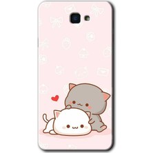 Gramaphone Galaxy J7 Prime 2 Kılıf Hd Desen Baskılı Arka Kapak + Kırılmaz Cam - Kedi Aşkı