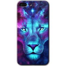 Gramaphone Apple iPhone 8 Plus Kılıf Hd Desen Baskılı Arka Kapak - Neon Lion