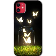 Gramaphone Apple iPhone 11 Kılıf Hd Desen Baskılı Arka Kapak - Işıklı Kelebekler