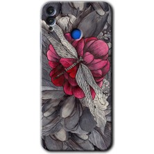 Gramaphone Honor 8x Kılıf Hd Desen Baskılı Arka Kapak + Kırılmaz Cam - Kelebek Ömrü