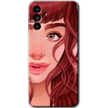 Gramaphone Galaxy M23 Kılıf Hd Desen Baskılı Arka Kapak + Kırılmaz Cam - Kızıl Kız