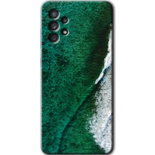 Galaxy A33 Kılıf Hd Desen Baskılı Arka Kapak + Esnek Nano Cam - Yeşil Okyanus