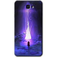 Gramaphone Galaxy J7 Prime 2 Kılıf Hd Desen Baskılı Arka Kapak + Kırılmaz Cam - Wanderer Silhouette