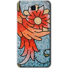 Gramaphone Galaxy J7 Prime 2 Kılıf Hd Desen Baskılı Arka Kapak + Kırılmaz Cam - Mozaik Çiçek