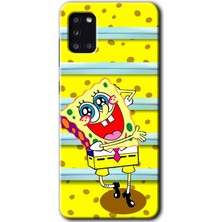 Gramaphone Galaxy A31 Kılıf Hd Desen Baskılı Arka Kapak + Esnek Nano Cam - Aşık Sünger Bob